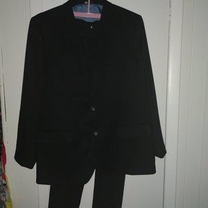 Haggar Black Label Men 2 Button Black Men Suit Size 46R W38x30.